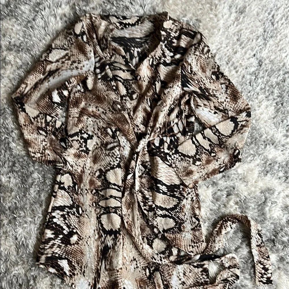 Snake Print Wrap Dress